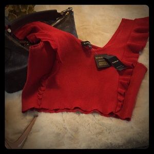 Bebe ruffle half shirt NWT